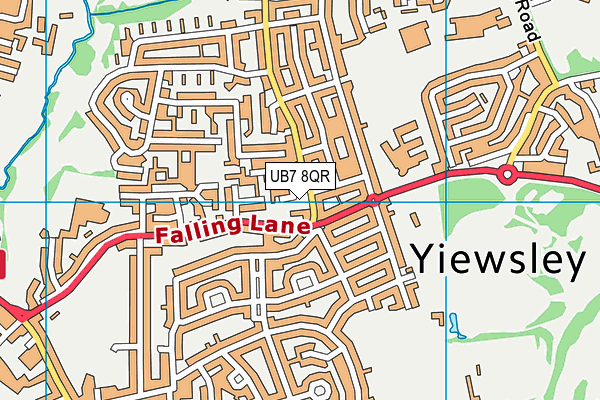 UB7 8QR map - OS VectorMap District (Ordnance Survey)