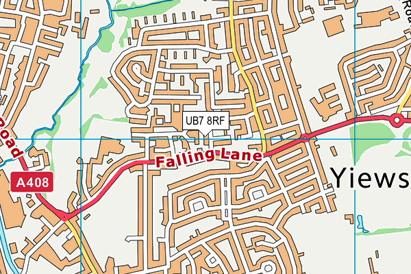 UB7 8RF map - OS VectorMap District (Ordnance Survey)