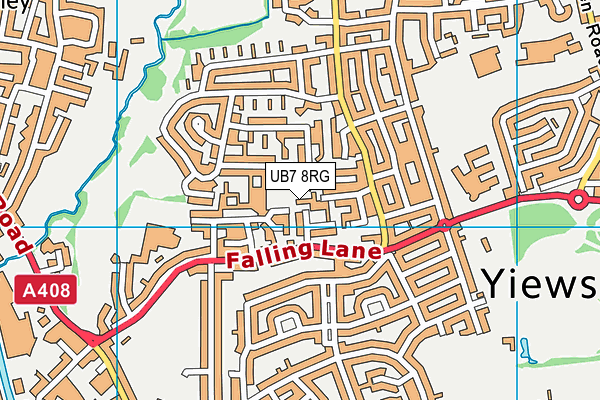 UB7 8RG map - OS VectorMap District (Ordnance Survey)