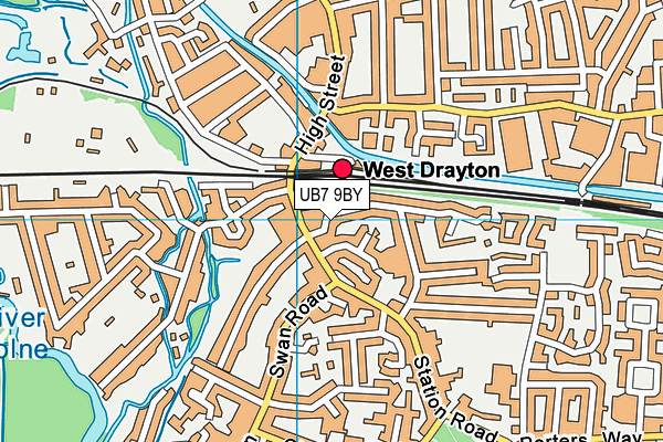 UB7 9BY map - OS VectorMap District (Ordnance Survey)