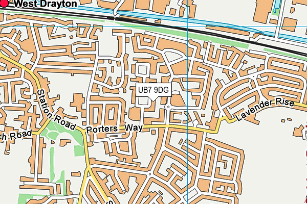 UB7 9DG map - OS VectorMap District (Ordnance Survey)