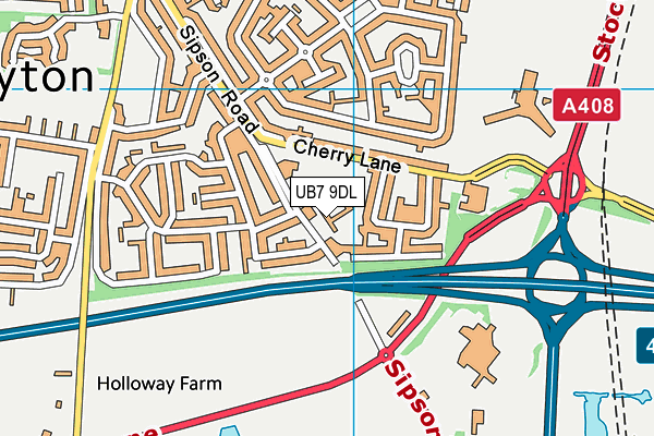 Cherry Lane Primary School map (UB7 9DL) - OS VectorMap District (Ordnance Survey)