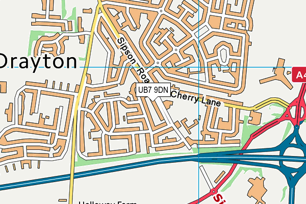 UB7 9DN map - OS VectorMap District (Ordnance Survey)