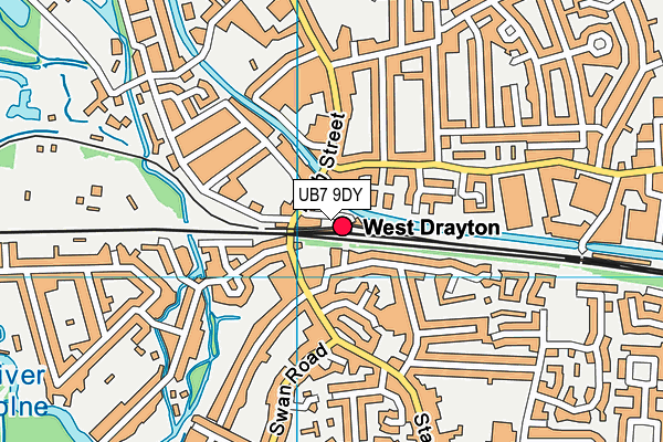 UB7 9DY map - OS VectorMap District (Ordnance Survey)