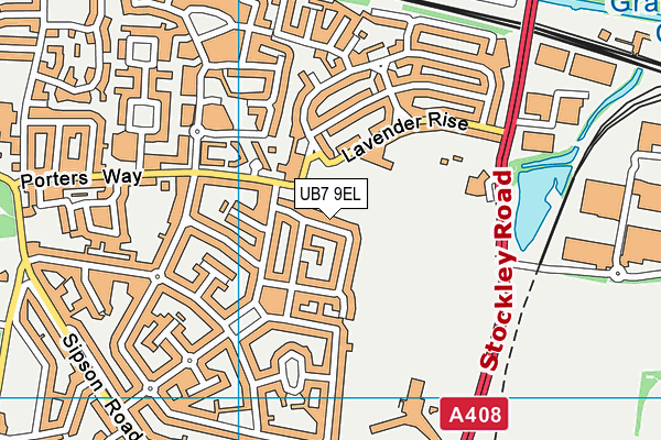 UB7 9EL map - OS VectorMap District (Ordnance Survey)
