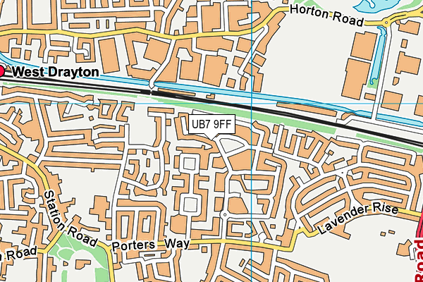 UB7 9FF map - OS VectorMap District (Ordnance Survey)