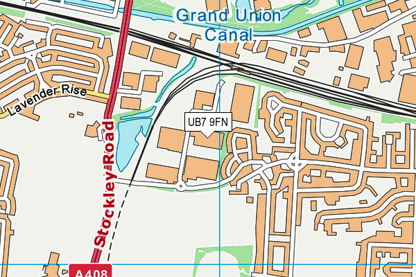 UB7 9FN map - OS VectorMap District (Ordnance Survey)