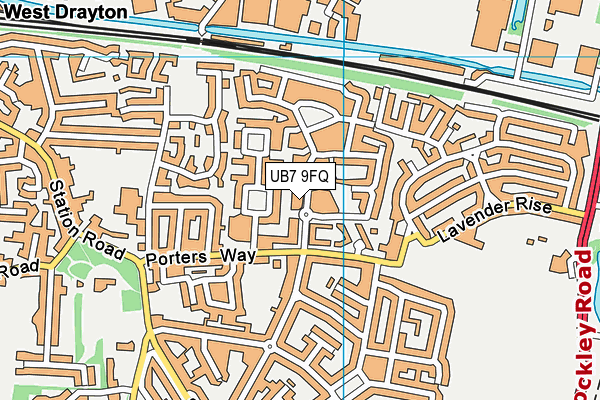 UB7 9FQ map - OS VectorMap District (Ordnance Survey)