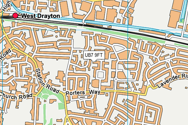UB7 9FT map - OS VectorMap District (Ordnance Survey)
