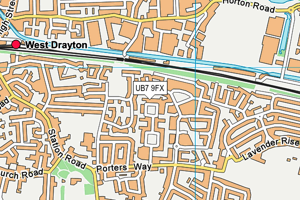 UB7 9FX map - OS VectorMap District (Ordnance Survey)