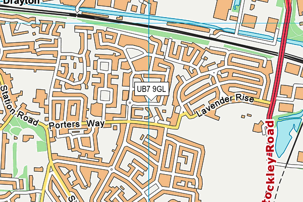 UB7 9GL map - OS VectorMap District (Ordnance Survey)