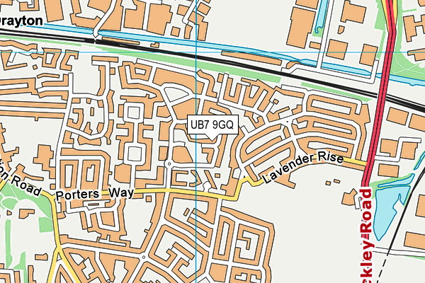 UB7 9GQ map - OS VectorMap District (Ordnance Survey)