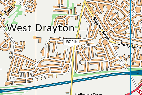 UB7 9JN map - OS VectorMap District (Ordnance Survey)