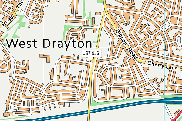 UB7 9JS map - OS VectorMap District (Ordnance Survey)