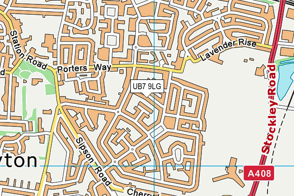 UB7 9LG map - OS VectorMap District (Ordnance Survey)