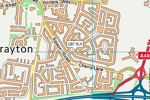 UB7 9LH map - OS VectorMap District (Ordnance Survey)