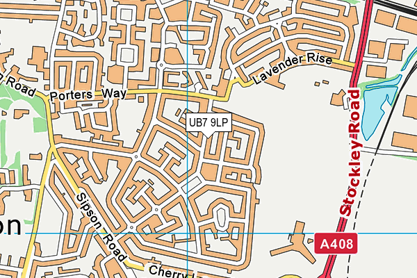 UB7 9LP map - OS VectorMap District (Ordnance Survey)