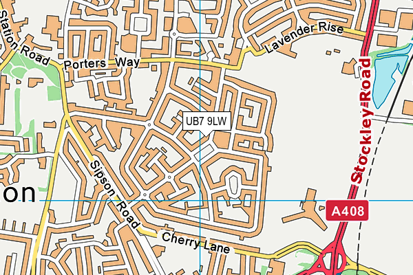 UB7 9LW map - OS VectorMap District (Ordnance Survey)