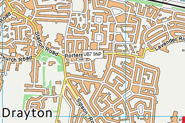 UB7 9NP map - OS VectorMap District (Ordnance Survey)