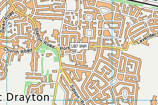 UB7 9NR map - OS VectorMap District (Ordnance Survey)