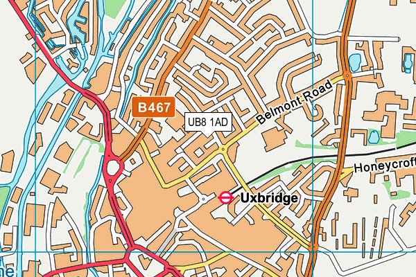 UB8 1AD map - OS VectorMap District (Ordnance Survey)