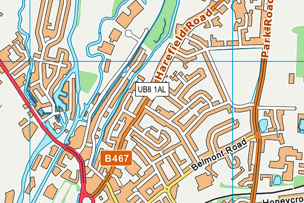 UB8 1AL map - OS VectorMap District (Ordnance Survey)