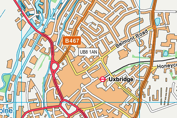 UB8 1AN map - OS VectorMap District (Ordnance Survey)