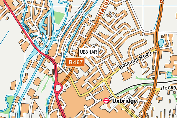 UB8 1AR map - OS VectorMap District (Ordnance Survey)