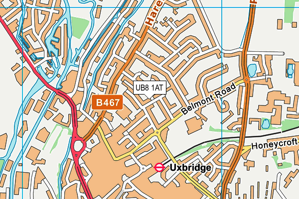 UB8 1AT map - OS VectorMap District (Ordnance Survey)