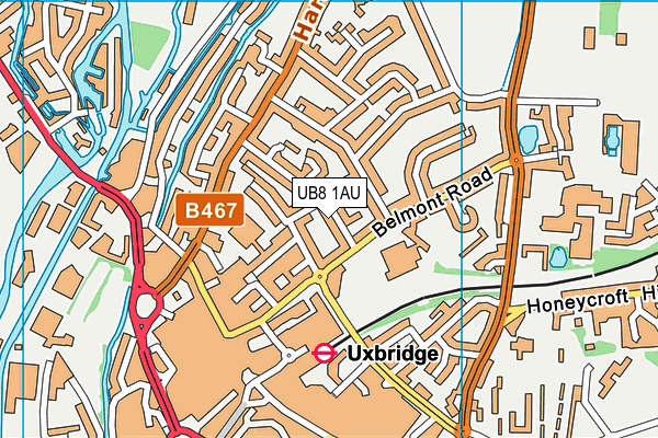 UB8 1AU map - OS VectorMap District (Ordnance Survey)