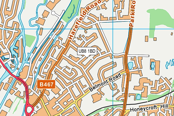 UB8 1BD map - OS VectorMap District (Ordnance Survey)