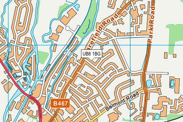 UB8 1BG map - OS VectorMap District (Ordnance Survey)