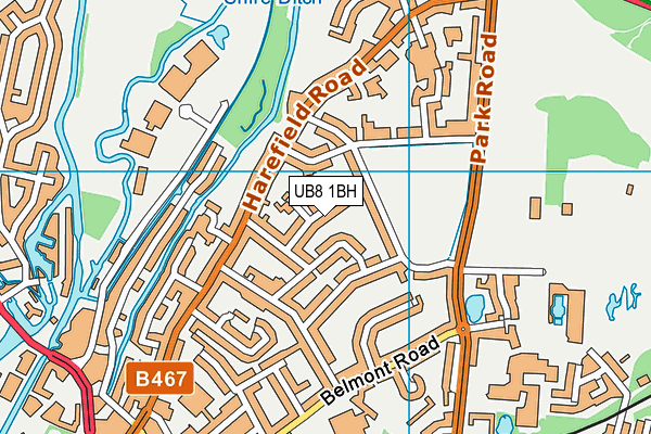 UB8 1BH map - OS VectorMap District (Ordnance Survey)