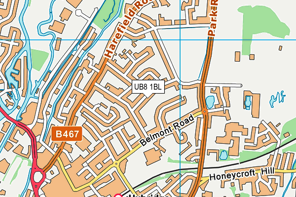 UB8 1BL map - OS VectorMap District (Ordnance Survey)