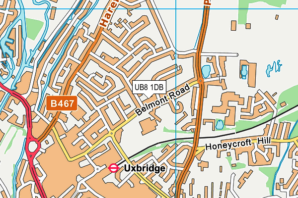 UB8 1DB map - OS VectorMap District (Ordnance Survey)