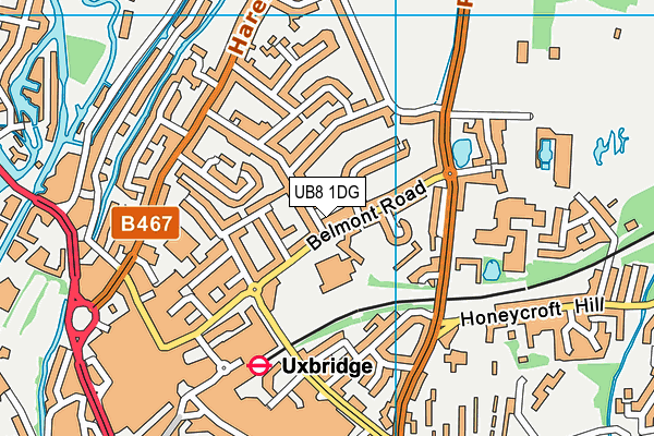 UB8 1DG map - OS VectorMap District (Ordnance Survey)