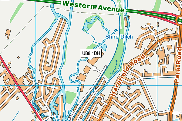 Uxbridge Business Park map (UB8 1DH) - OS VectorMap District (Ordnance Survey)