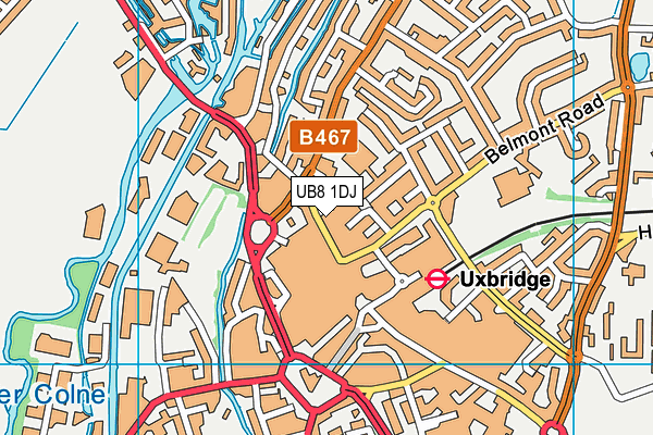 UB8 1DJ map - OS VectorMap District (Ordnance Survey)