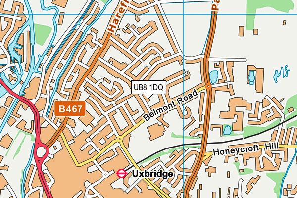 UB8 1DQ map - OS VectorMap District (Ordnance Survey)