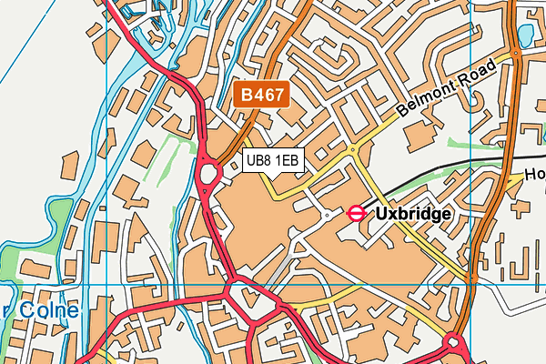 UB8 1EB map - OS VectorMap District (Ordnance Survey)