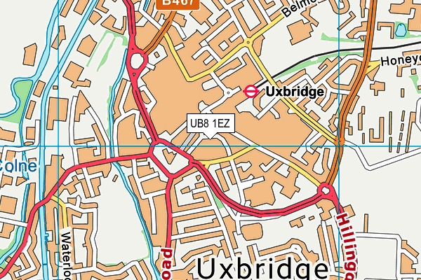 UB8 1EZ map - OS VectorMap District (Ordnance Survey)