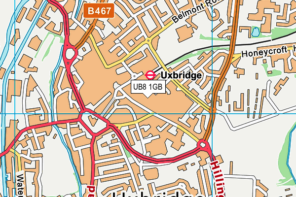 UB8 1GB map - OS VectorMap District (Ordnance Survey)