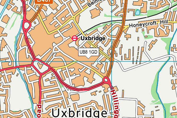 UB8 1GD map - OS VectorMap District (Ordnance Survey)