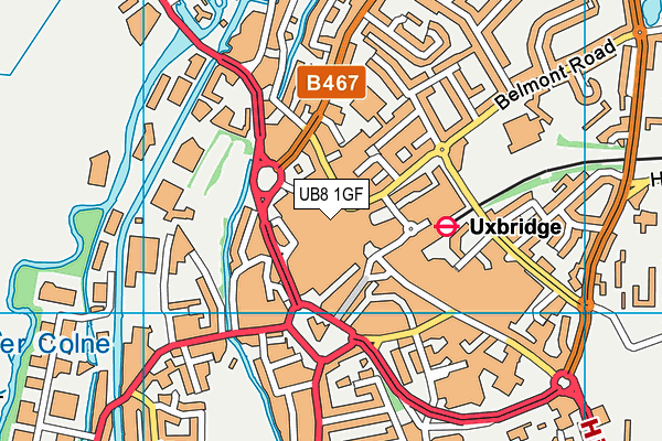 UB8 1GF map - OS VectorMap District (Ordnance Survey)