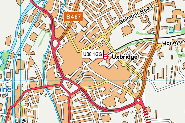 UB8 1GG map - OS VectorMap District (Ordnance Survey)