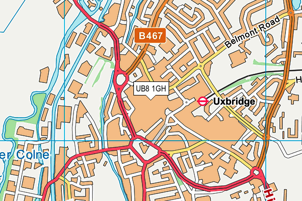 UB8 1GH map - OS VectorMap District (Ordnance Survey)
