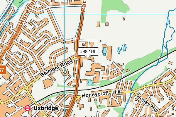 UB8 1GL map - OS VectorMap District (Ordnance Survey)