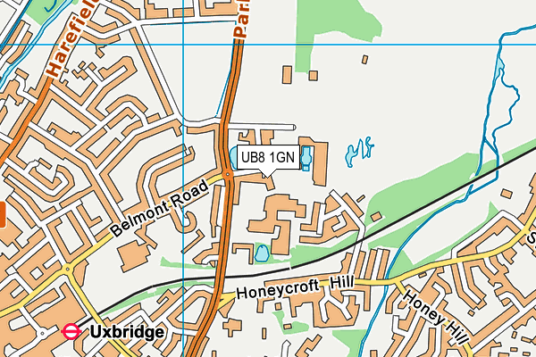 UB8 1GN map - OS VectorMap District (Ordnance Survey)