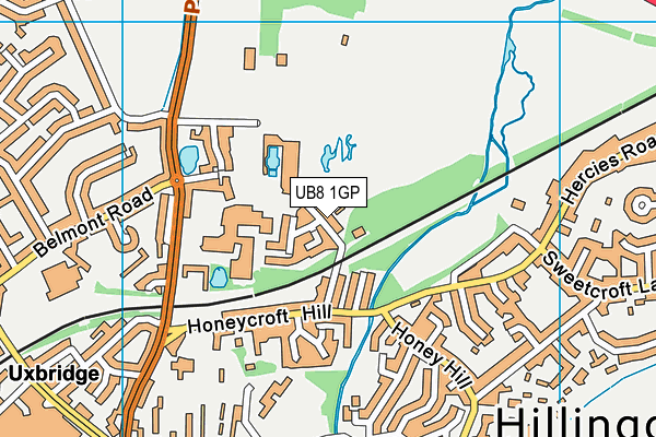 UB8 1GP map - OS VectorMap District (Ordnance Survey)