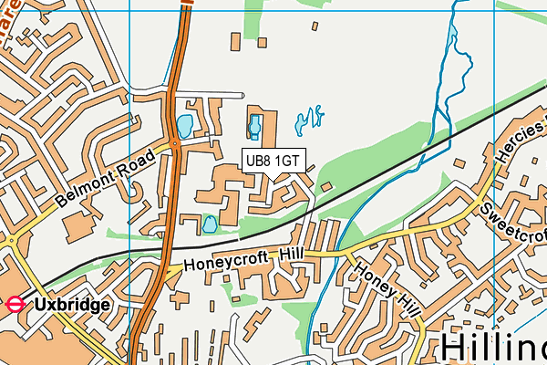 UB8 1GT map - OS VectorMap District (Ordnance Survey)